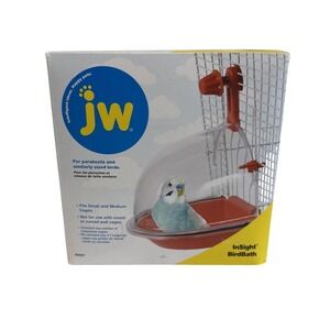 JW Pet Company Insight Bird Bath Accessory, Multicolor Medium, Red
